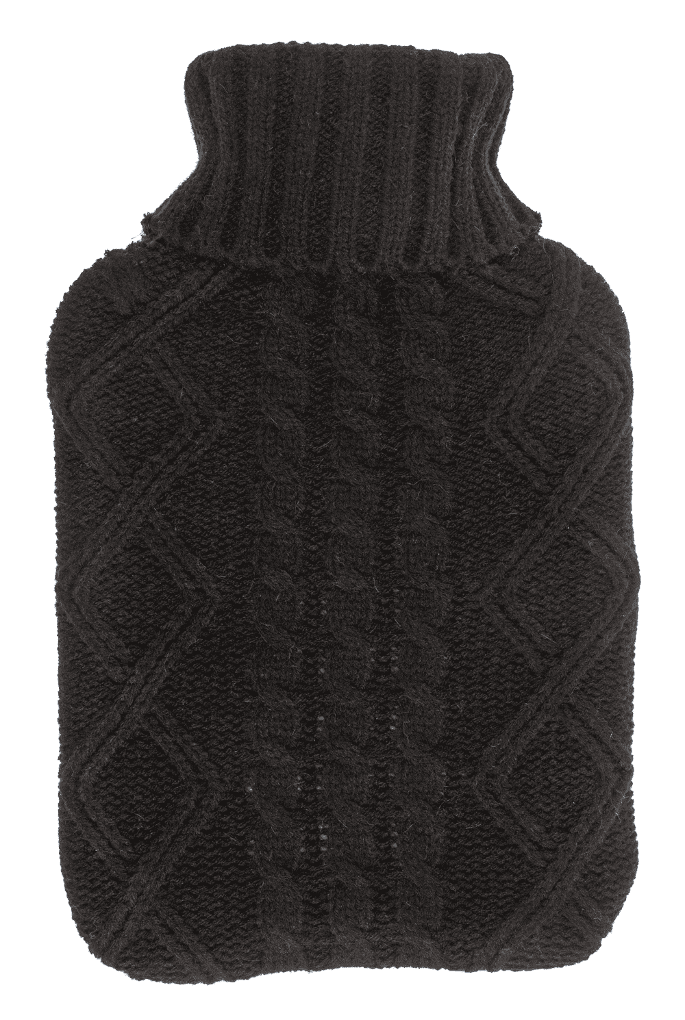 Hot water bottle with knitted cover, Cable Stitch,