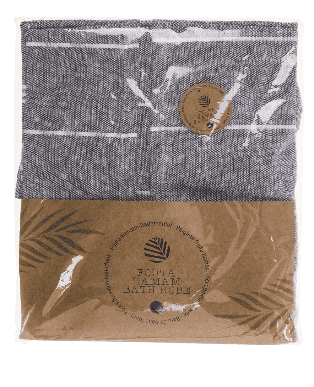 Grey/white hamam bath robe, size L,