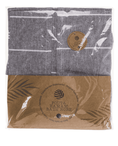 Grey/white hamam bath robe, size L,