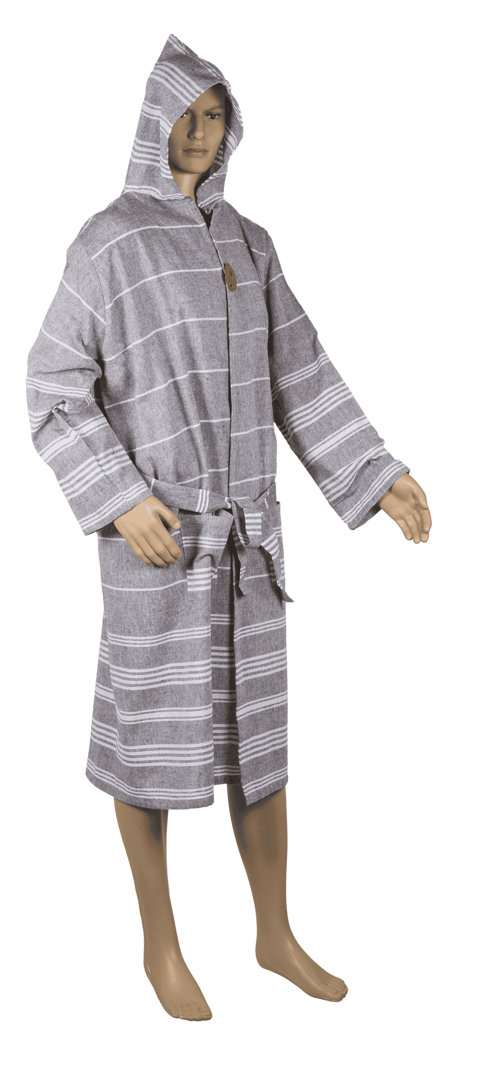 Grey/white hamam bath robe, size L,