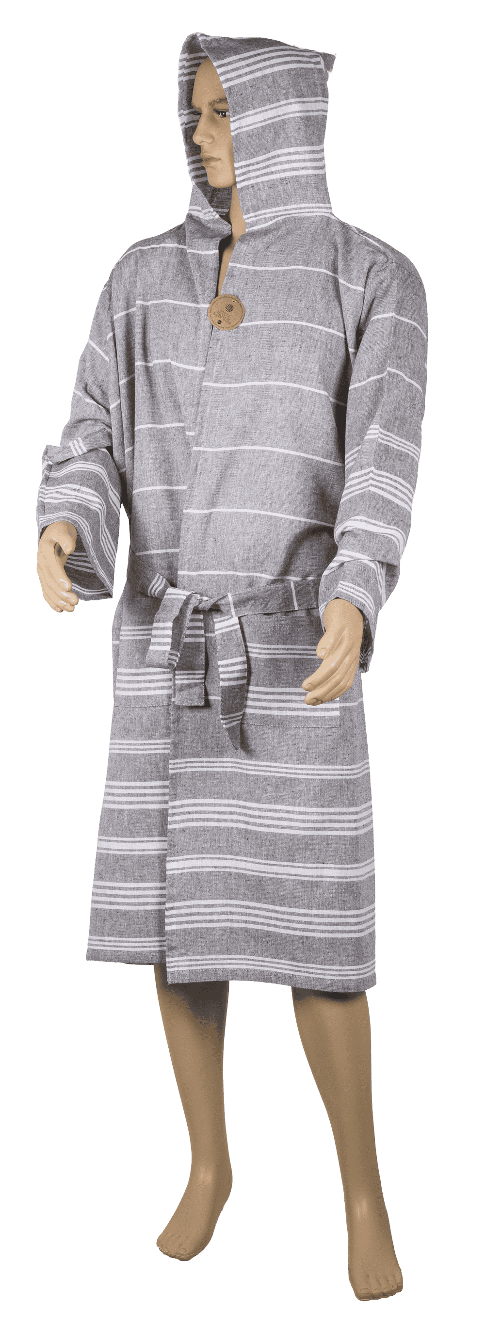 Grey/white hamam bath robe, size XXL,