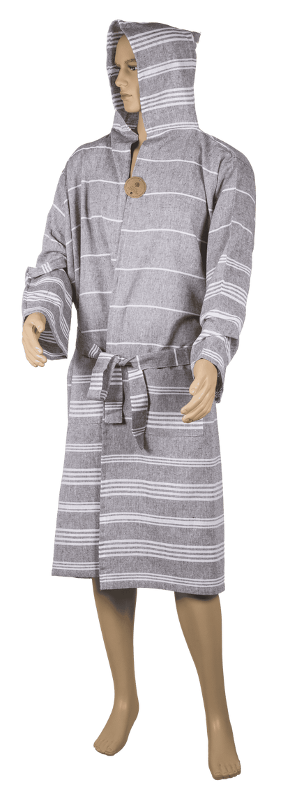 Grey/white hamam bath robe, size XXL,