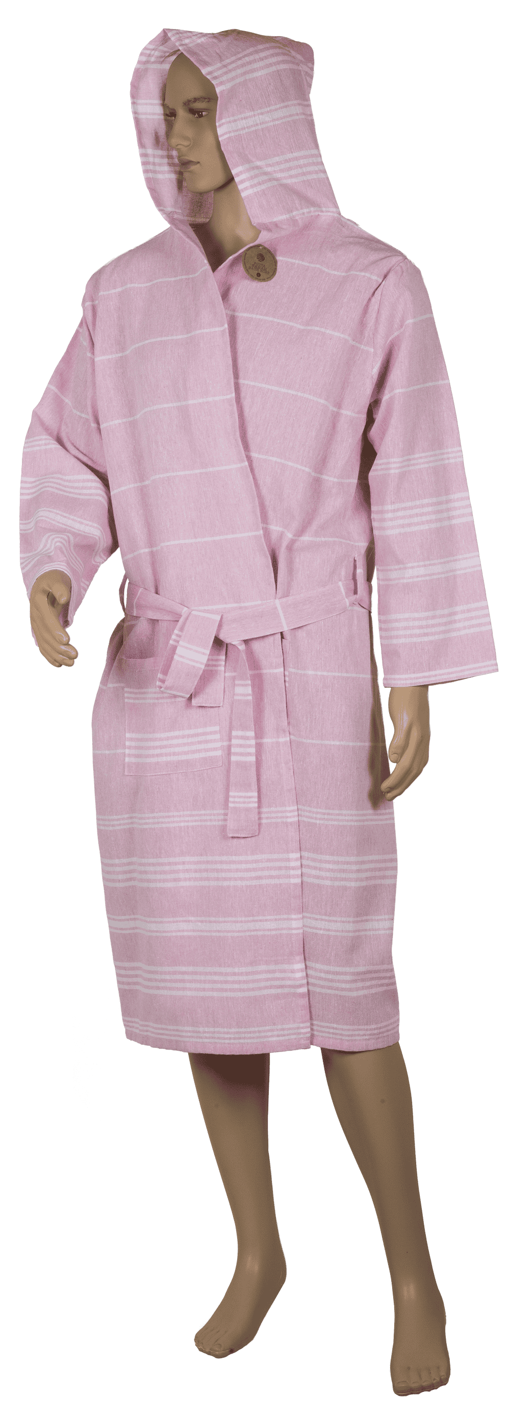 Pink/white hamam bath robe, size XXL,