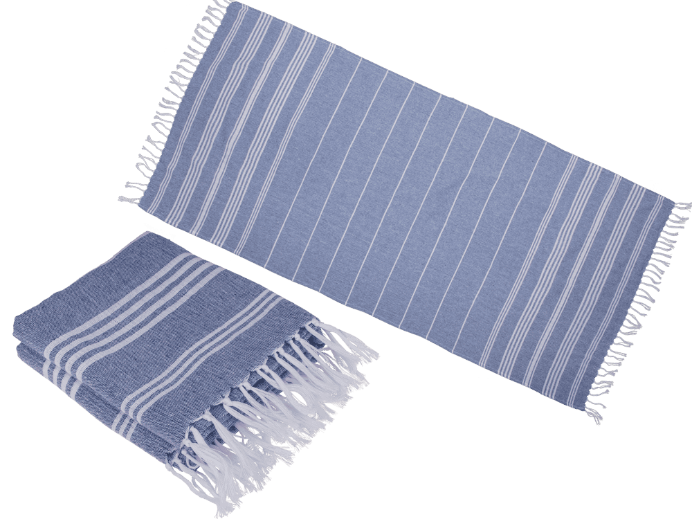 White/denim coloured Fouta towel