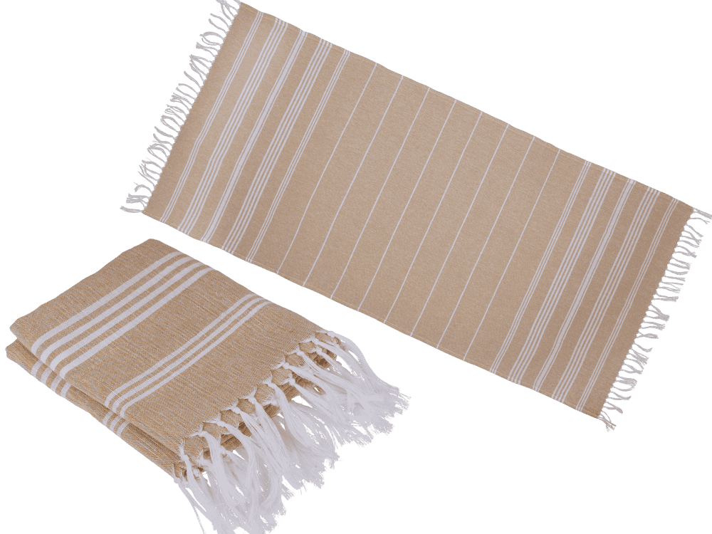 White/peach coloured Fouta towel