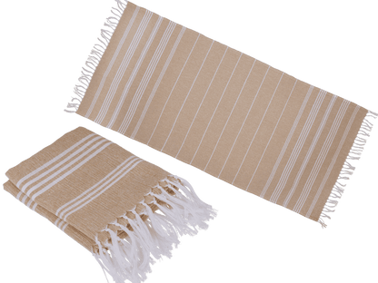 White/peach coloured Fouta towel