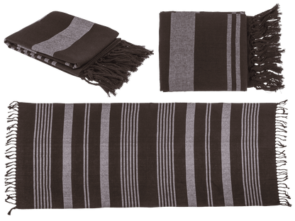 Weiß/braunes Fouta-Hamamtuch