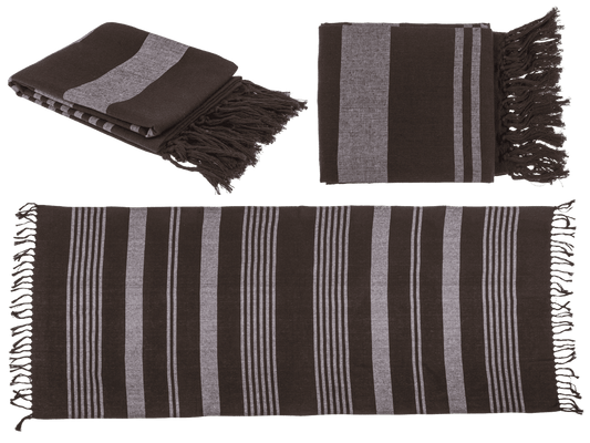 White/brown coloured fouta towel
