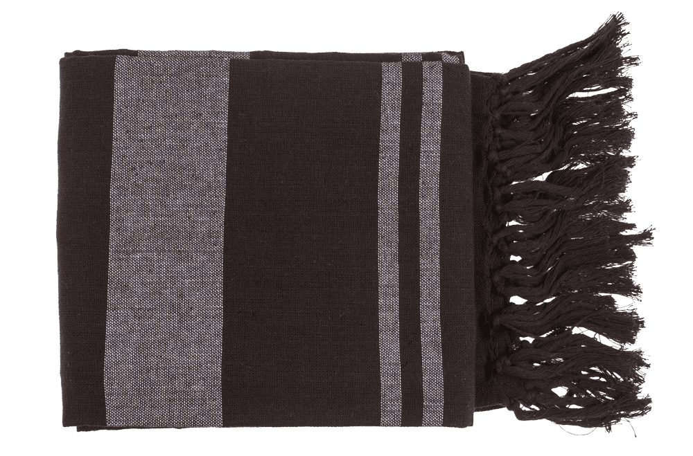 Weiß/braunes Fouta-Hamamtuch