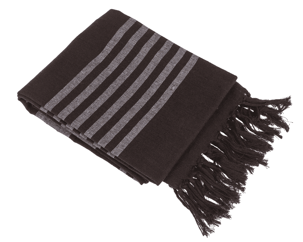 Weiß/braunes Fouta-Hamamtuch