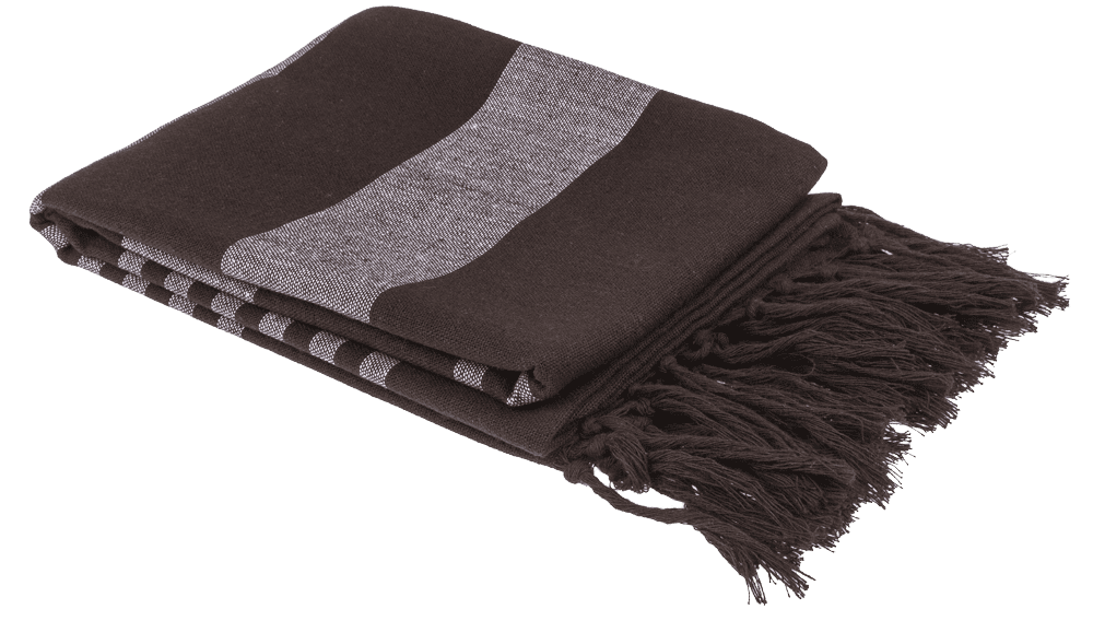 Weiß/braunes Fouta-Hamamtuch