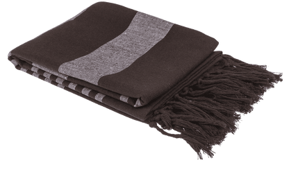 Weiß/braunes Fouta-Hamamtuch