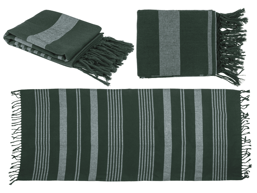 Weiß/grünes Fouta-Hamamtuch