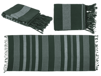 Weiß/grünes Fouta-Hamamtuch