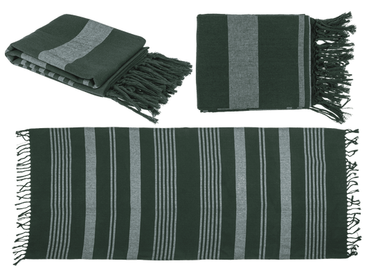 White/green coloured fouta towel