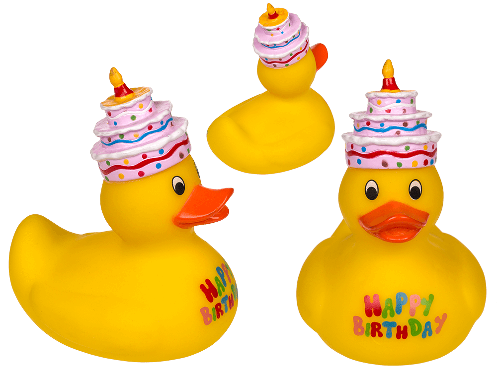 20-1063_000.png Yellow squeaking duck, Happy Birthday, - Afbeelding 1