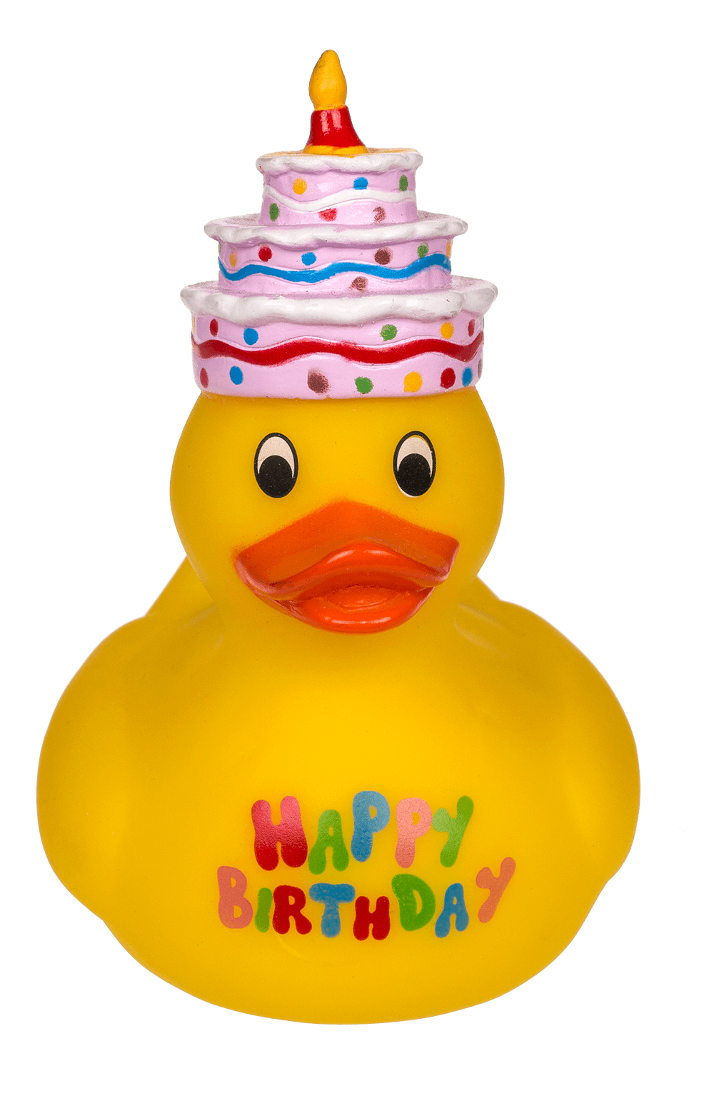 Yellow squeaking duck, Happy Birthday,
