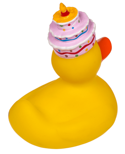 Yellow squeaking duck, Happy Birthday,