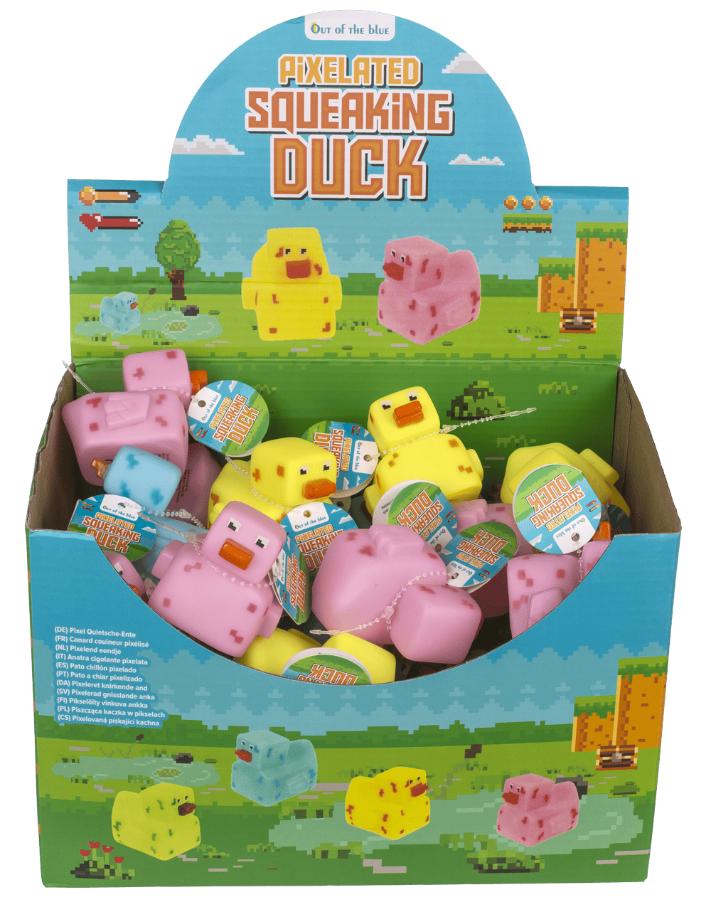 Pixelated squeaking duck, 6 x 5,5 cm,