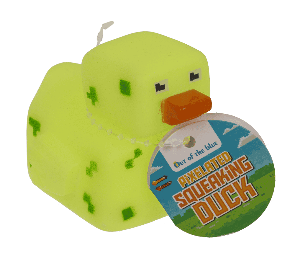 Pixelated squeaking duck, 6 x 5,5 cm,
