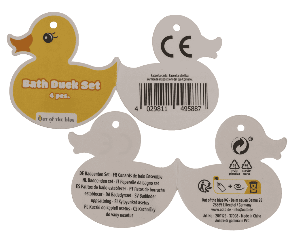 Squeaking Duck Set, 15,5 x 12 cm,