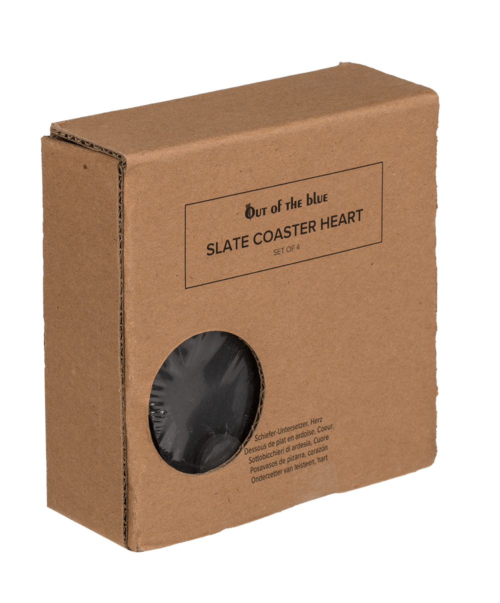 Slate coaster, heart, ca. 10 cm, Set of 4 pcs