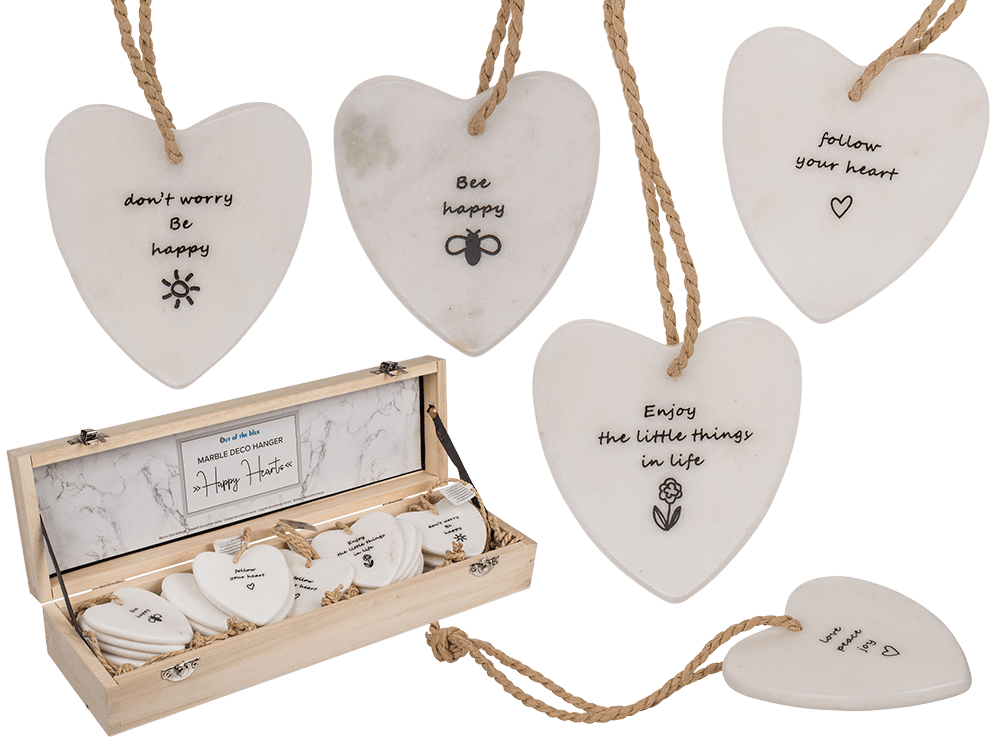 Marble hearts, Happy Hearts, for hanging,