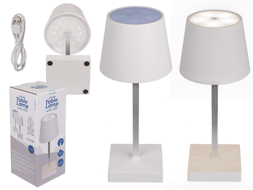 White Table lamp with LED,