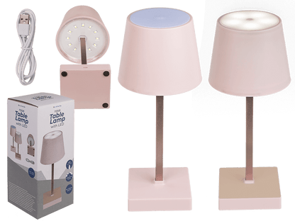 Rose colored table lamp with LED,