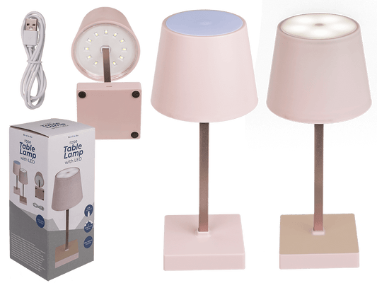 Rose colored table lamp with LED,