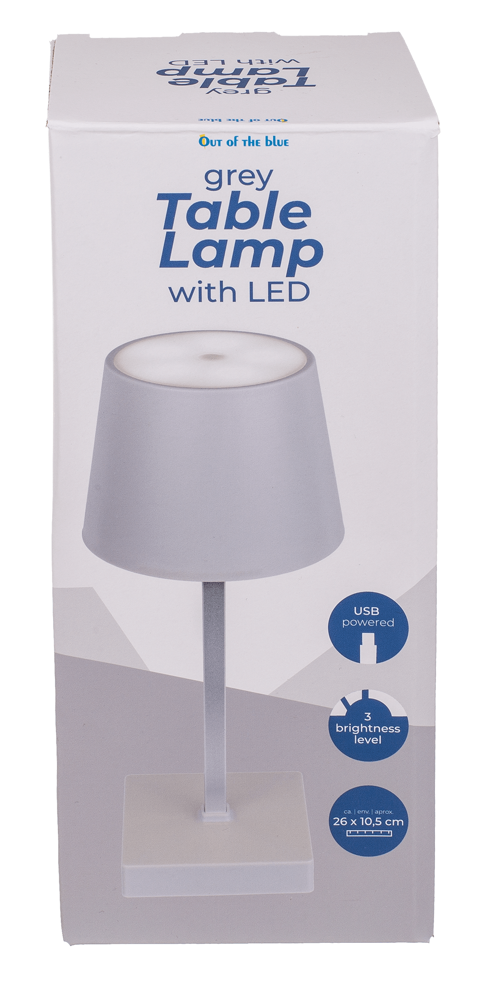 Grey colored table lamp with LED,