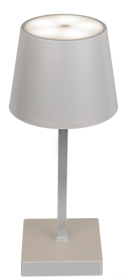 Grey colored table lamp with LED,