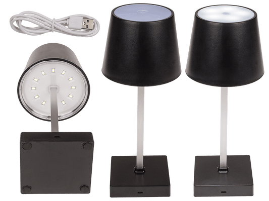 Black colored table lamp with LED,