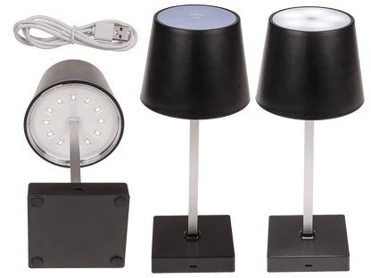 Black colored table lamp with LED,