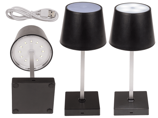 Black colored table lamp with LED,