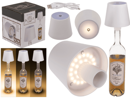 LED bottle lamp, white, 3 modes (on/off/dim.),