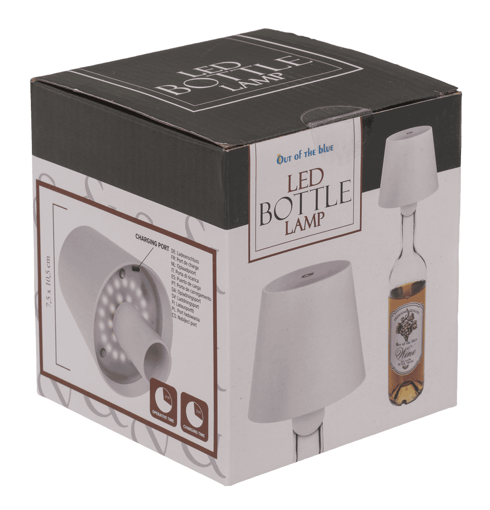 LED bottle lamp, white, 3 modes (on/off/dim.),