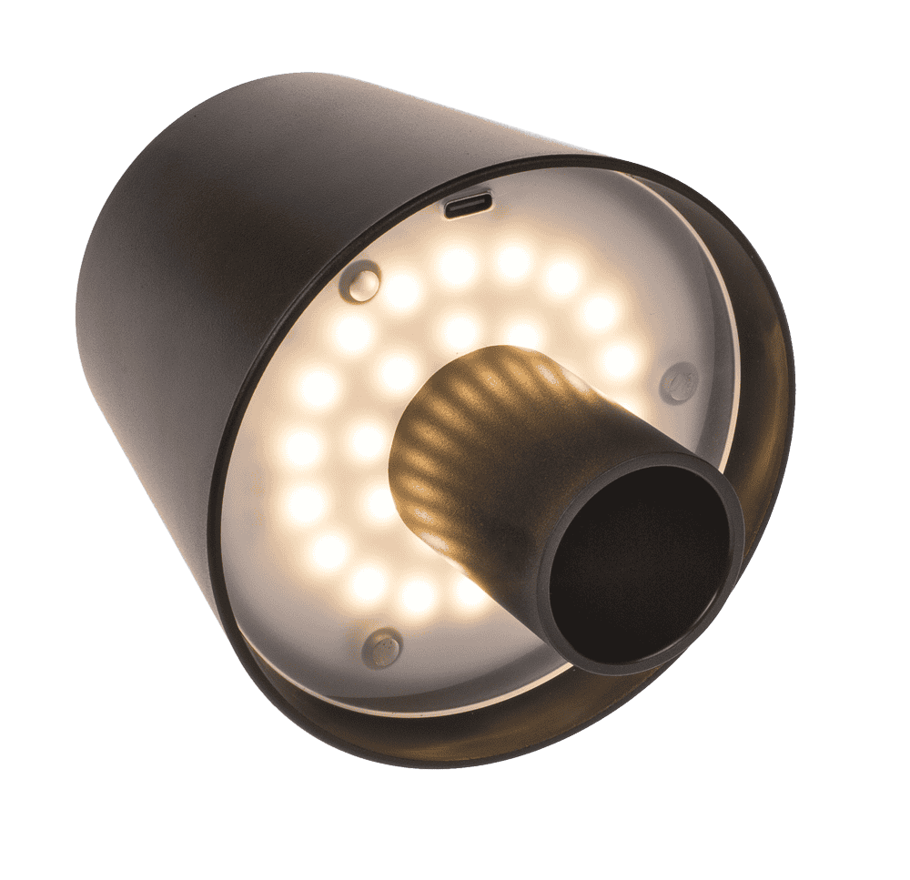 LED bottle lamp, black, 3 modes (on/off/dim.),