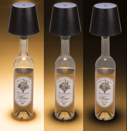 LED bottle lamp, black, 3 modes (on/off/dim.),