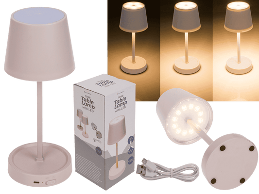 Rose colored table lamp with LED,