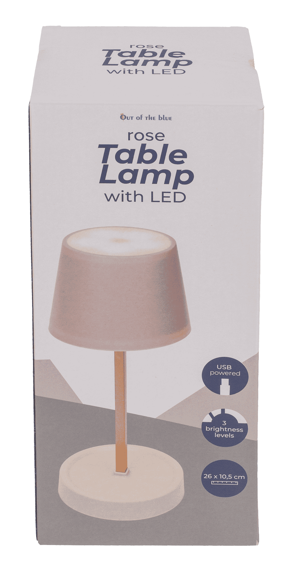 Rose colored table lamp with LED,