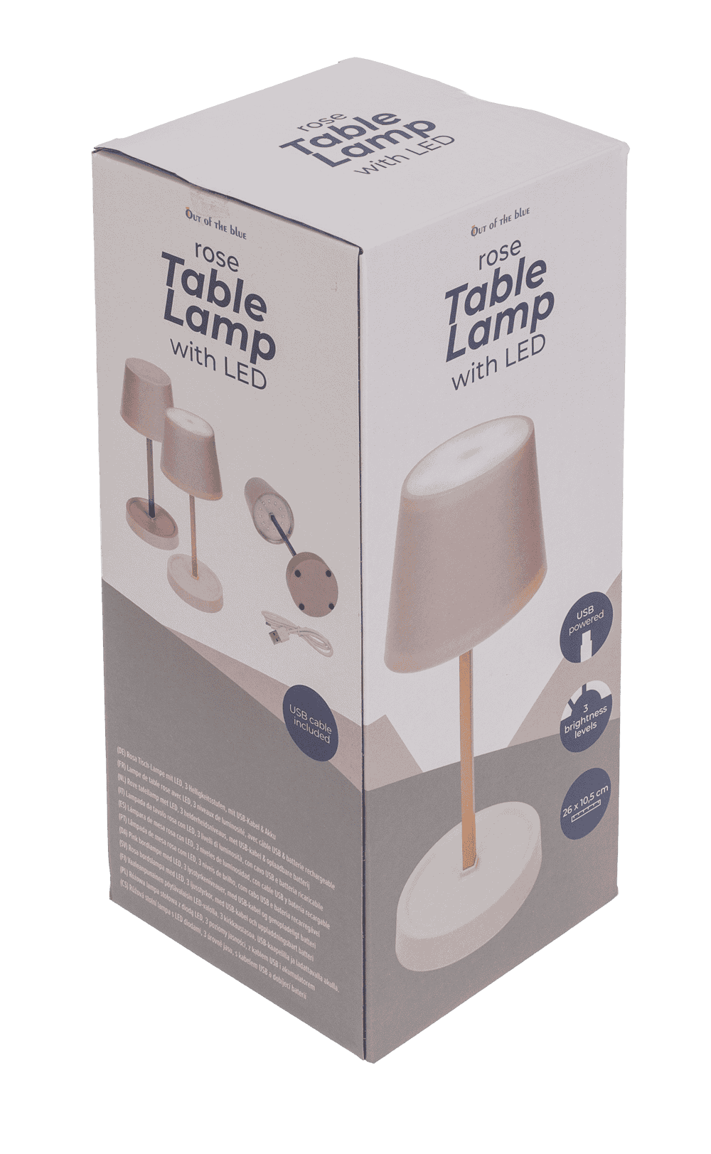 Rose colored table lamp with LED,