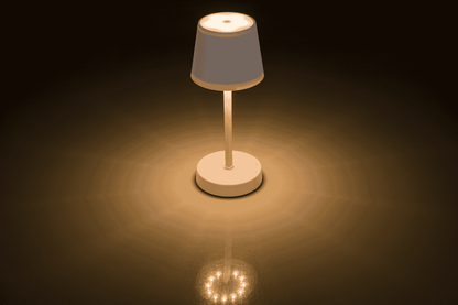Rose colored table lamp with LED,
