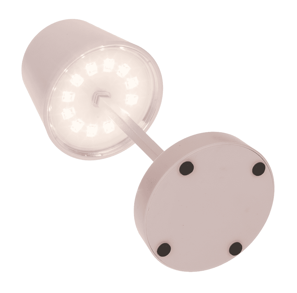 Rose colored table lamp with LED,