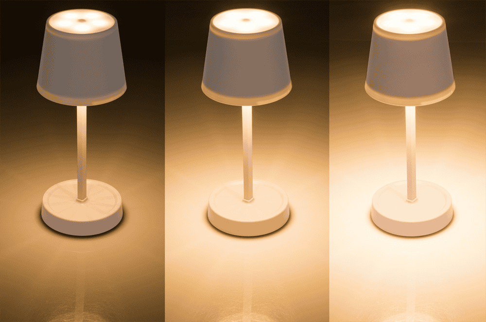 Rose colored table lamp with LED,