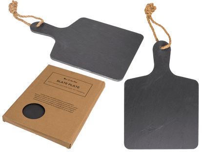 Slate plate with handle & jute rope for hanging,