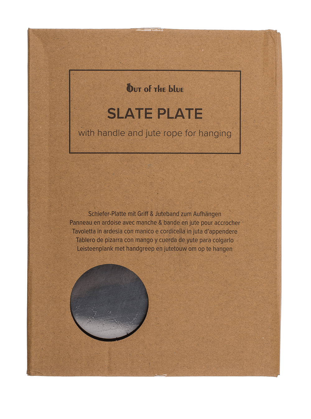 Slate plate with handle & jute rope for hanging,