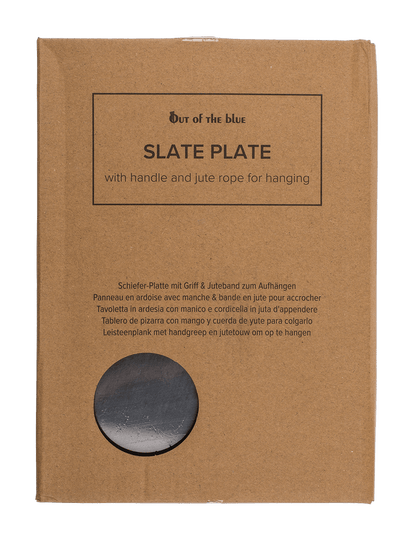 Slate plate with handle & jute rope for hanging,