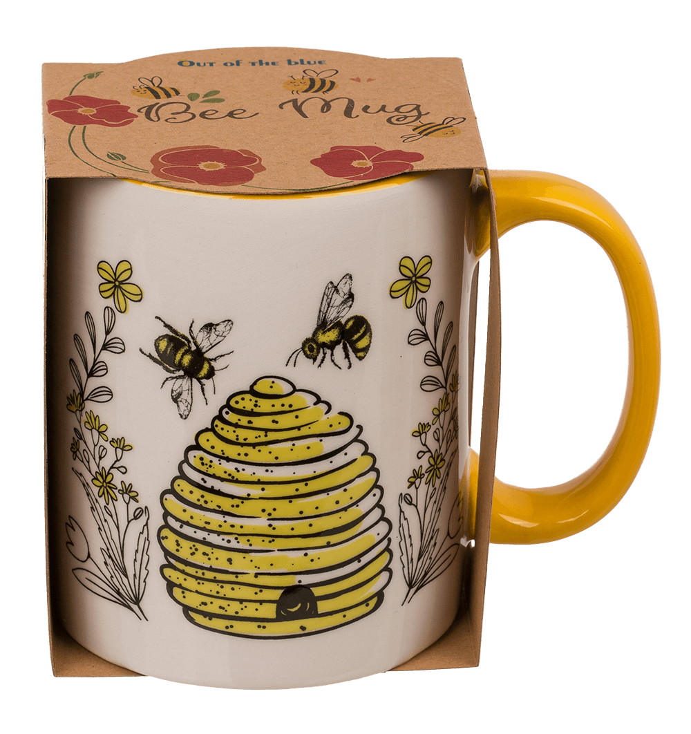 Mug, Bee, dolomite, 2 ass., 11 x 10 cm,