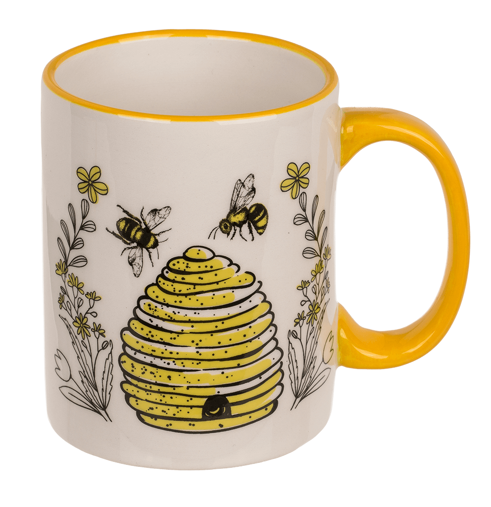 Mug, Bee, dolomite, 2 ass., 11 x 10 cm,
